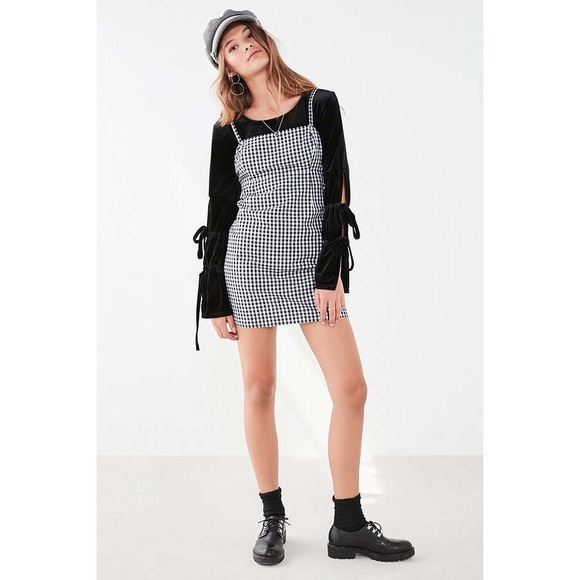 Black White Gingham Mini Dress - Picture 3 of 6